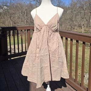Beige Spaghetti Strap Dress